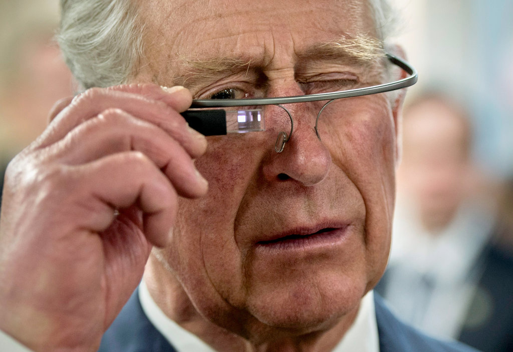 Prince Charles trying Google Glass