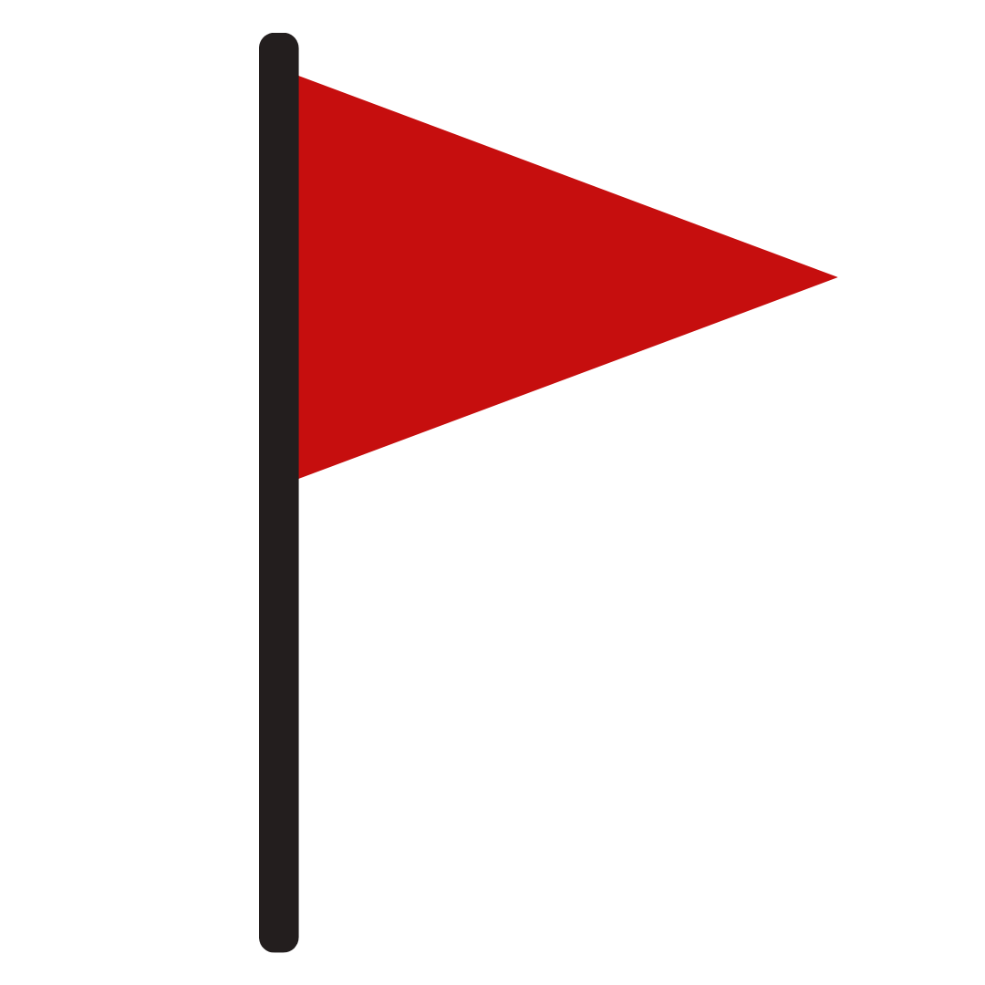Red triangular flag