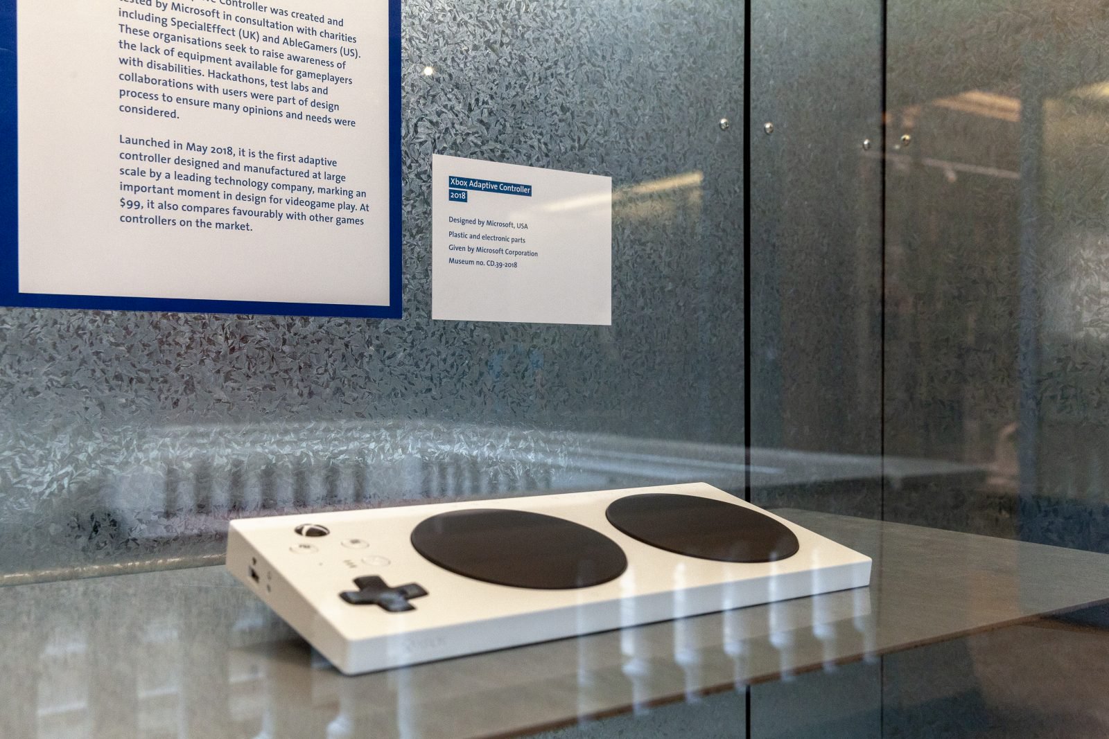 Xbox Adaptive Controller on display at the V&A Museum