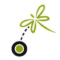 Logo: A sketched dragonfly over a target dot 