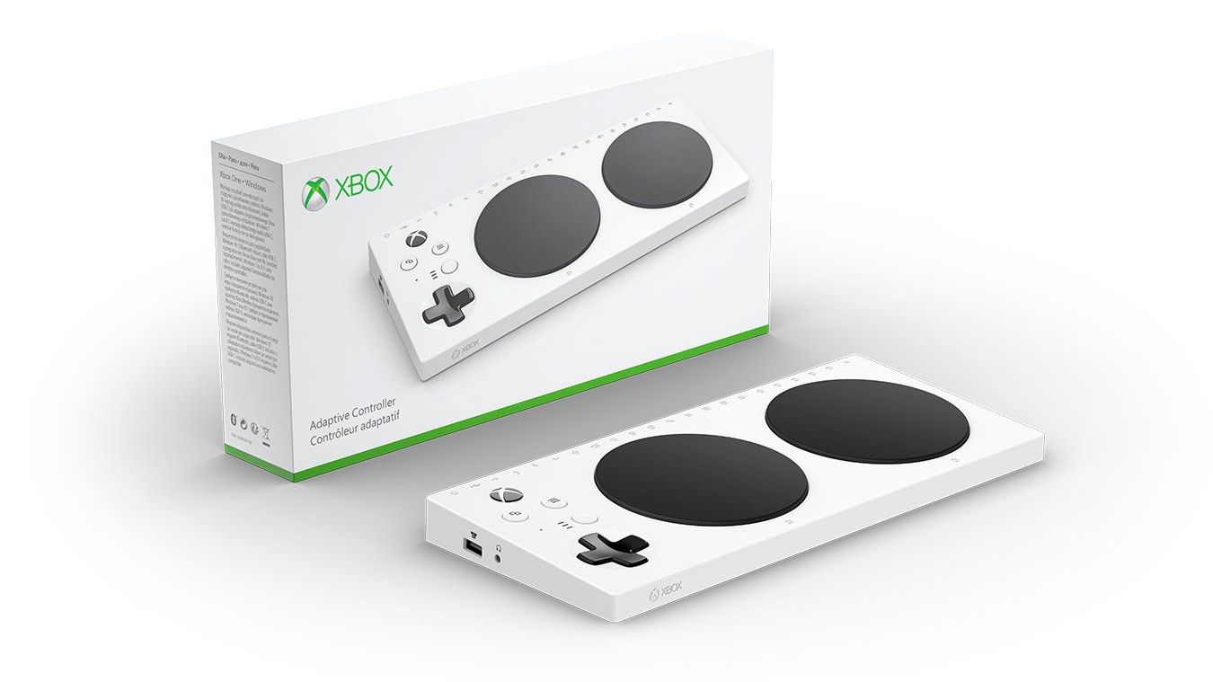 A picture of the Xbox controller and a box