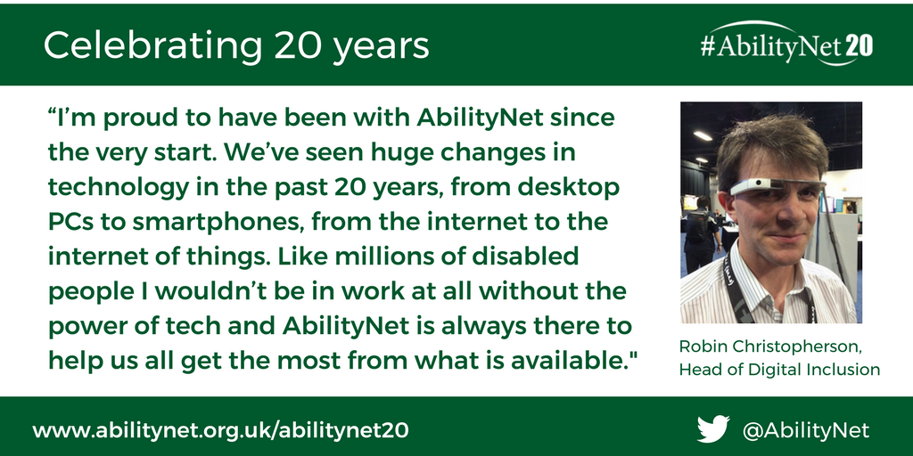 Photo of Robin Christopherson MBE, Head of Digital Inclusion at AbilityNet
