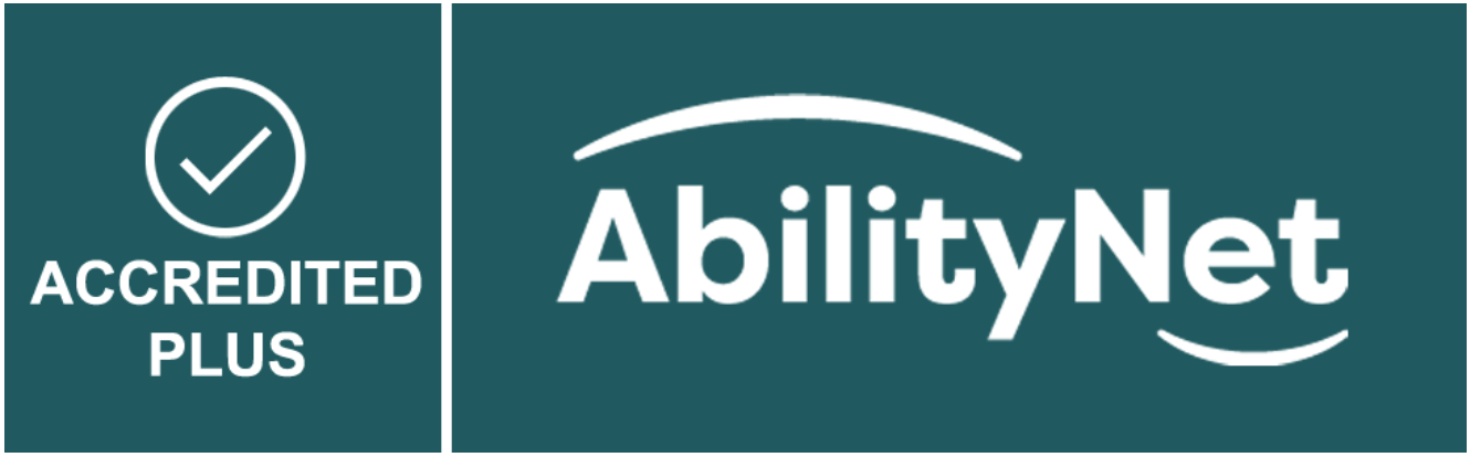AbilityNet Accredited Plus logo with check-mark