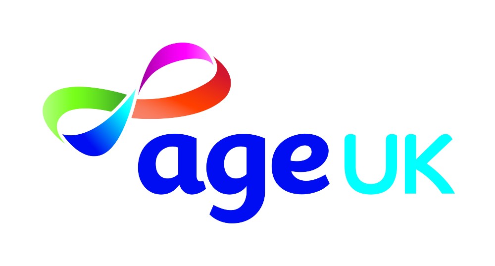 Age UK logo with multicoloured infinity swirl