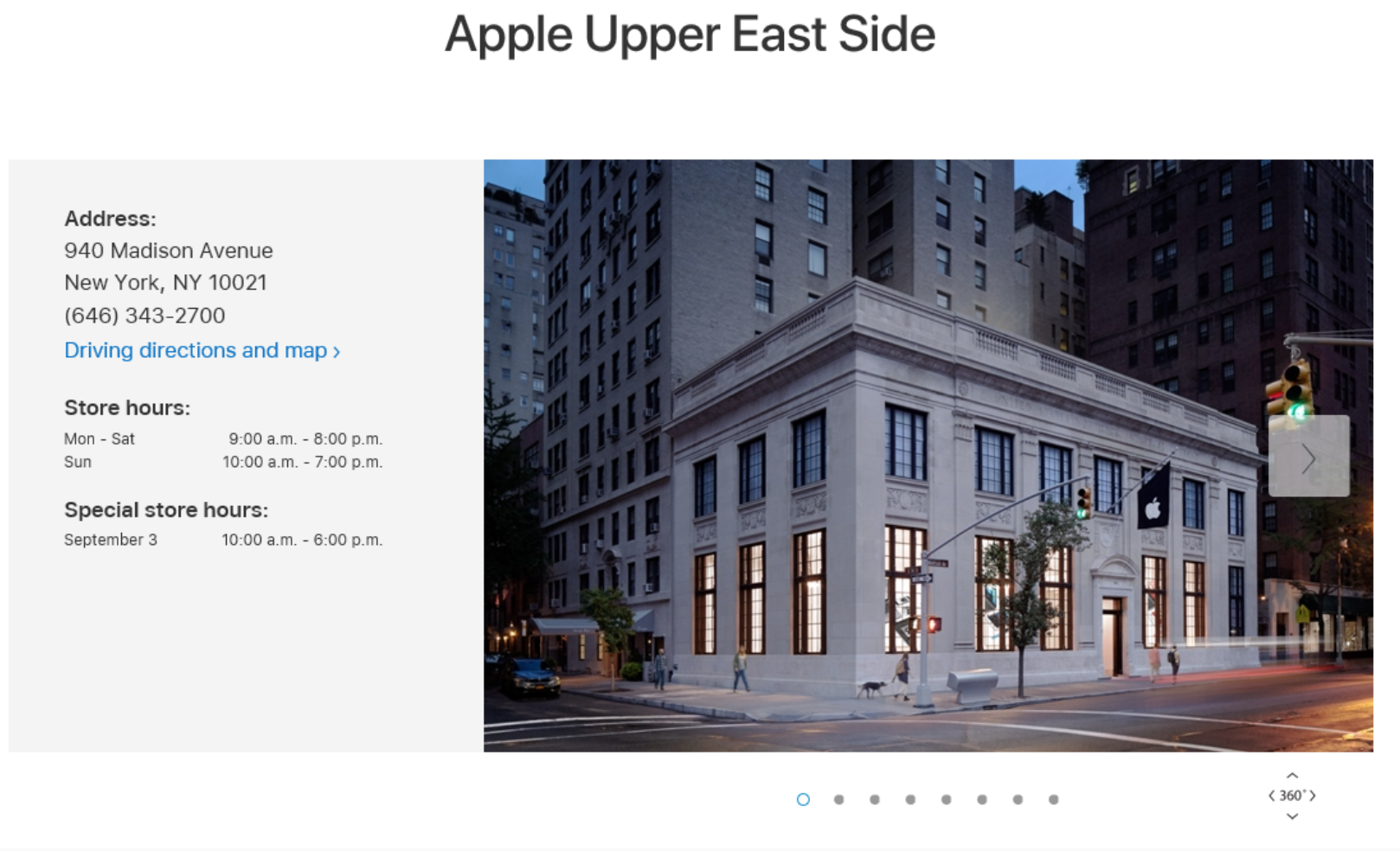 Apple East Side Address, Madison Avenue