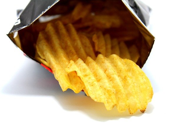 A packet of open crisps