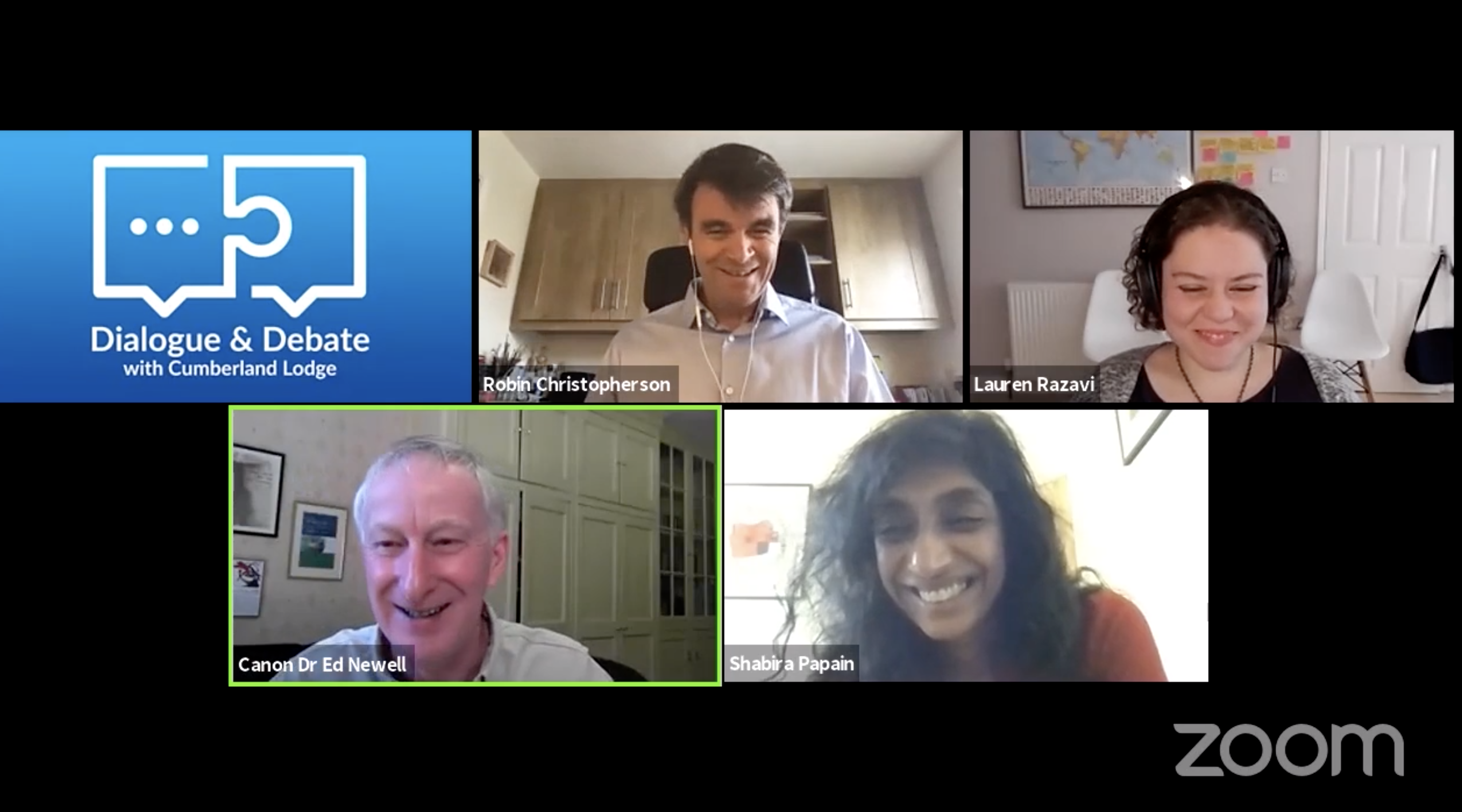 Four expert panellists on a webinar on COVID-19 & the digital divide, delivered via the nicely inclusive Zoom platform