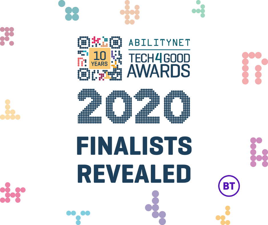AbilityNet Tech4Good Awards logo, with Finalists Revealed text