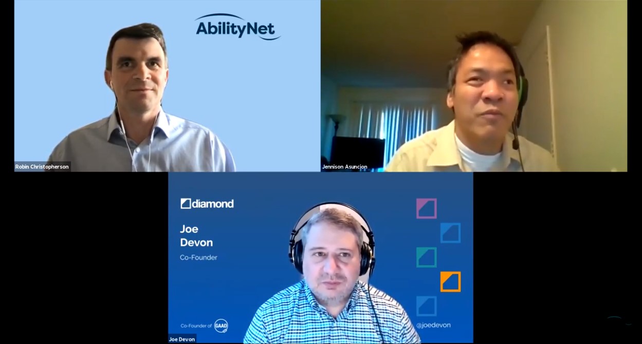 GAAD co-founders and Robin Christopherson discuss accessible events at AbilityNet's Accessibility Insights webinar