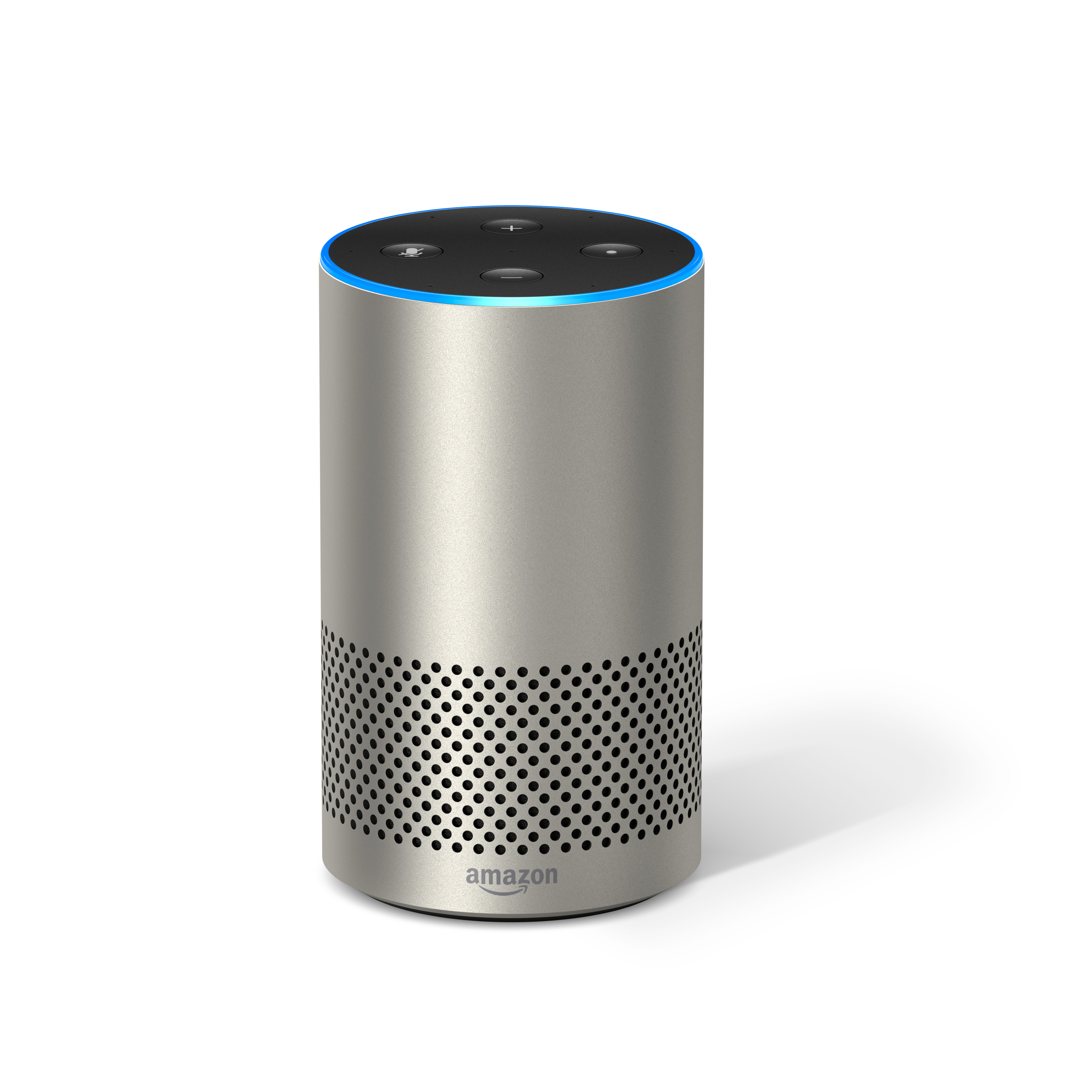 Image shows an amazon Alexa smart speaker