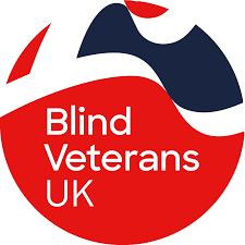 Blind Veterans UK circular logo with swoosh of Union flag