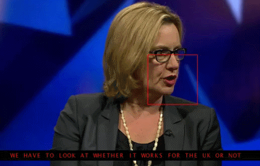 close up of woman speaking with GoogleDeep Mind live subtitling underneath