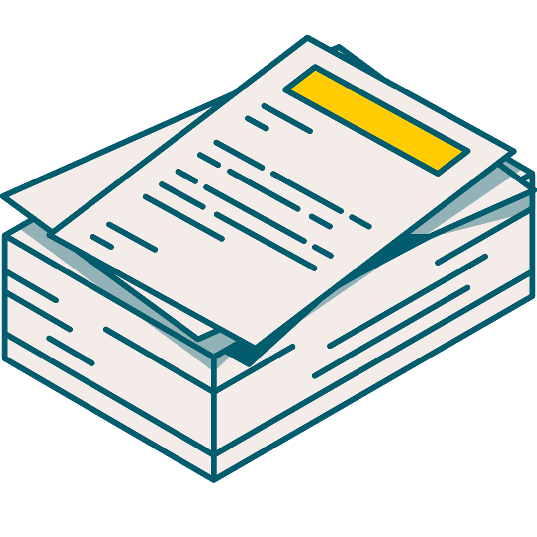 Graphic of a pile of paper documents 