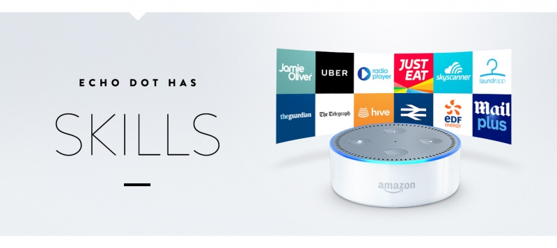 Echo Dot has skills that can be accessed via the Aamzon store