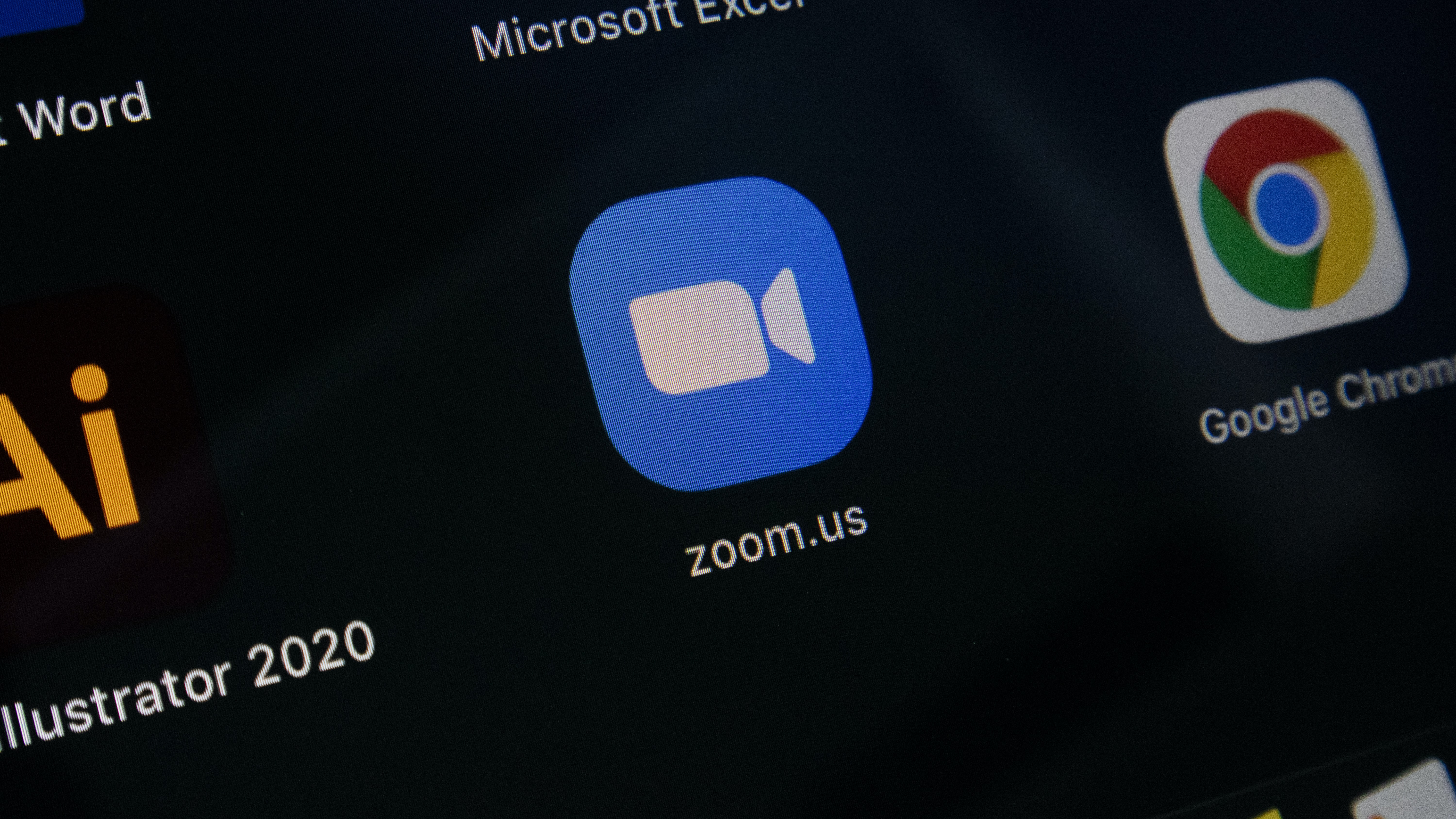 Zoom logo on computer screen
