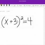 Example of OneNote Ink Math Assistant