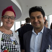 Sue Black of tech mums pictured smiling at Tech4Good finalists networking event