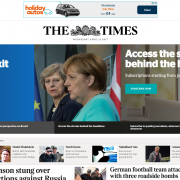 s screen shot of a carousel in automatic motion from The Times newspaper website