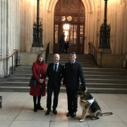 Tracey Johnson, Hector Minto and Robin Christopherson in Parliament