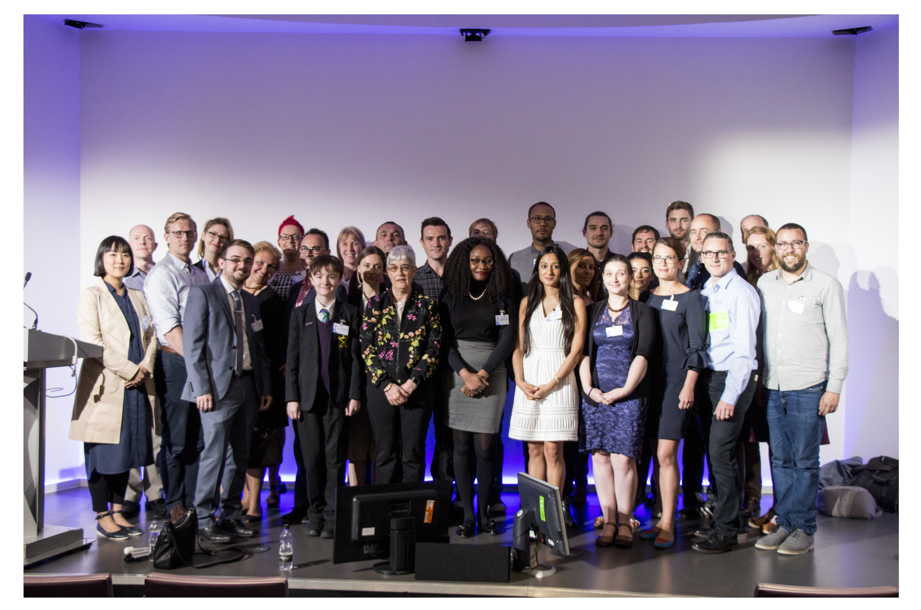 pic of 32 finalists at tech4good finals in BT Tower