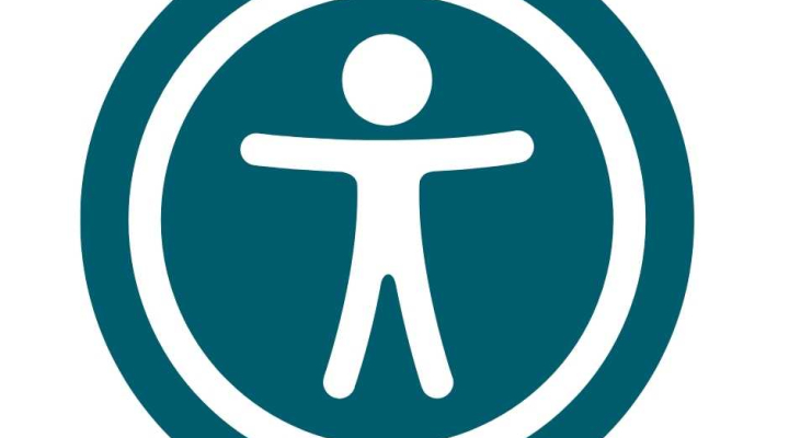 Accessibility or Ally symbol, green circle with the shape of a person inside